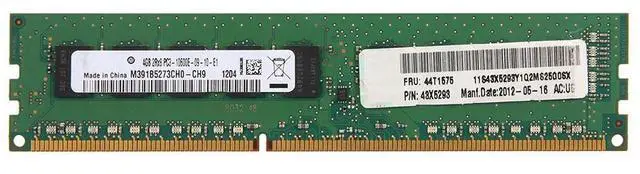 Alt view image 2 of 3 - 44T1575 44T1571 48X5293 RAM X3250 M3 X3250 X3530 M4 DDR3 4GB 1333 ECC UDIMM Server Memory