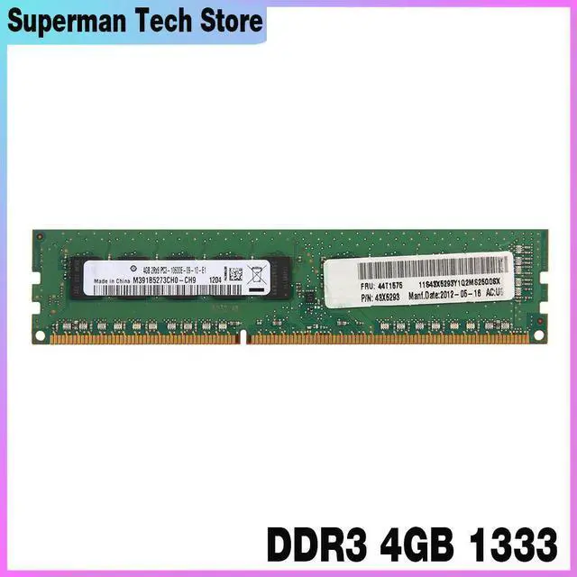 Main image of For RAM X3250 M3 X3250 X3530 M4 44T1575 44T1571 48X5293 ECC UDIMM Server Memory Fast Ship DDR3 4GB 1333