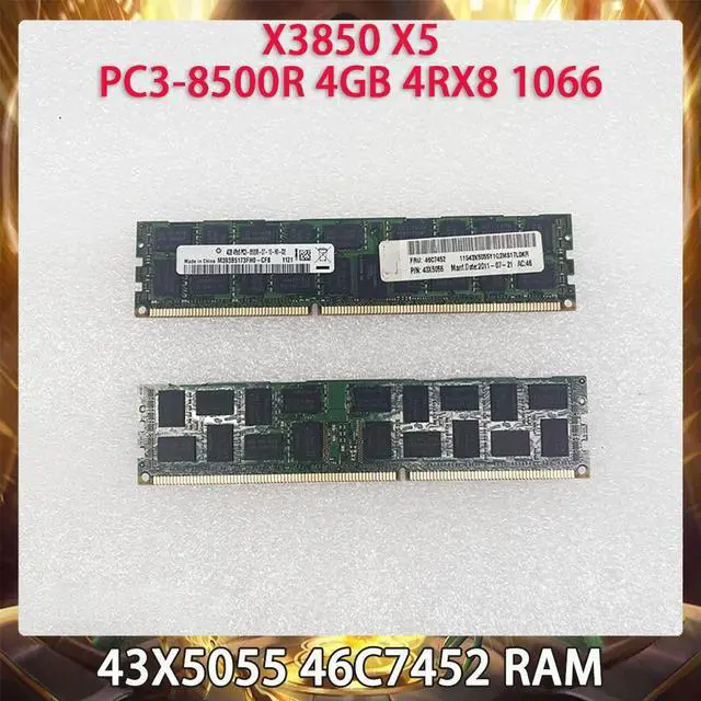 Main image of Server Memory 43X5055 46C7452 X3850 X5 PC3-8500R 4GB 4RX8 1066 RAM