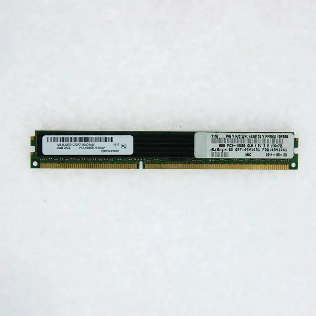 Alt view image 2 of 3 - Server Memory PC3-10600R 49Y1431 49Y1441 47J0152 HS22 8GB DDR3 1333 VLP DIMM RAM