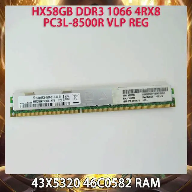 Main image of 43X5320 46C0582 Server Memory HX5 8GB DDR3 1066 4RX8 PC3L-8500R VLP REG RAM