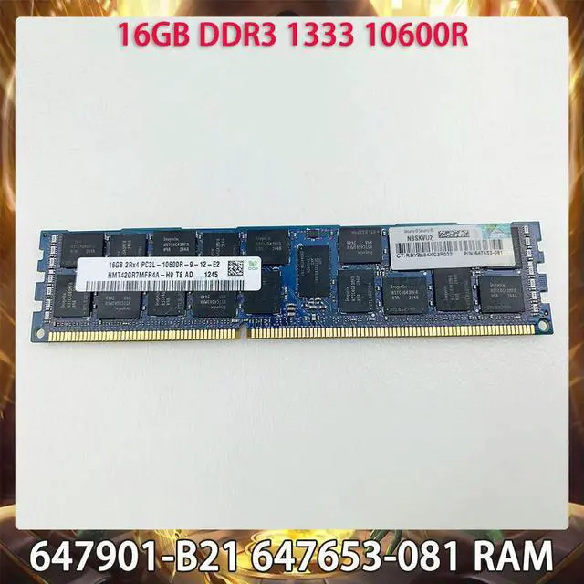 Main image of 16GB DDR3 1333 10600R 16G 647901-B21 647653-081 PC Server Memory For H/P