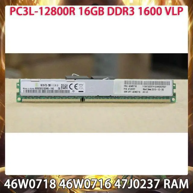 Main image of Server Memory 46W0718 46W0716 47J0237 PC3L-12800R 16GB DDR3 1600 VLP RAM