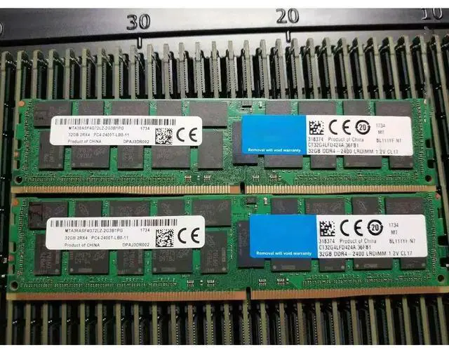 Alt view image 2 of 3 - 1PCS For MT RAM MTA36ASF4G72LZ-2G3B1 32GB 32G DDR4 2400 PC4-2400 2RX4 ECC LRDIMM Memory