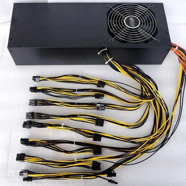 Alt view image 3 of 3 - For Mining Power Supply Support All 6-8-12 Cards Rendering 390 6 Cards 1080TI 6 Cards 2200W