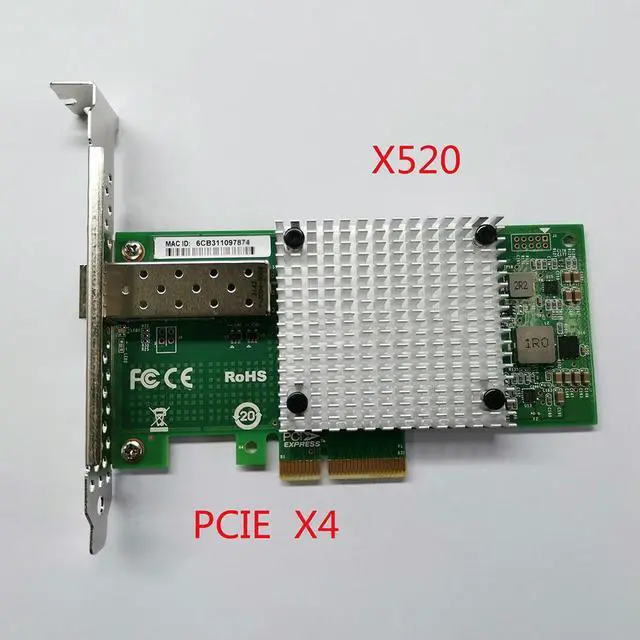 Alt view image 2 of 6 - For Inter X520 X520-T1 PCIE X4 PCI-E X8 10 Gigabit Single Port Server Network Card NIC