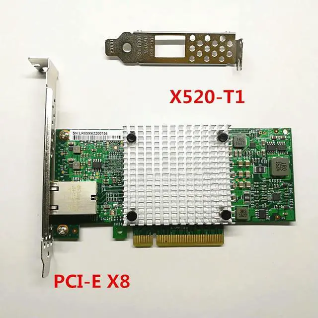 Alt view image 3 of 6 - For Inter X520 X520-T1 PCIE X4 PCI-E X8 10 Gigabit Single Port Server Network Card NIC