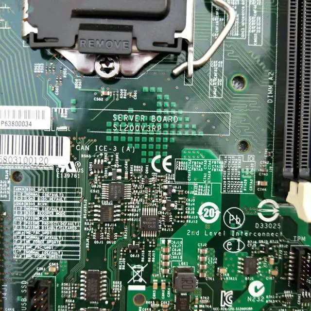 Alt view image 3 of 3 - Server Motherboard For S1200V3RPS SATA3.0 C222 LGA1150