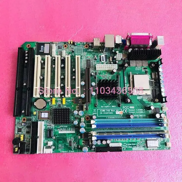 Alt view image 2 of 3 - For Advantech Industrial Computer Mainboard With 2 Isa Slots AIMB-742 AIMB-742VE A2