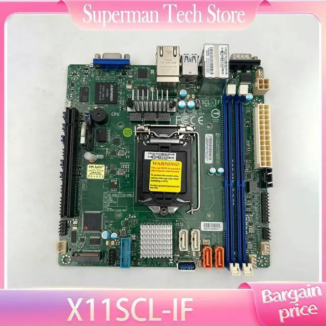 Main image of For X11SCL-IF Server Mini-ITX Motherboard C242 LGA-1151 DDR4 Support 8th/9th Generation Core i3 E-210
