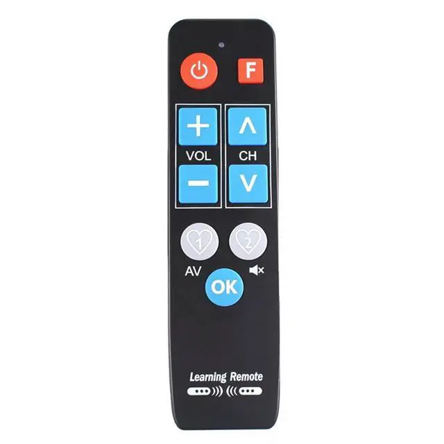 Alt view image 4 of 4 - For Old Device Compatible Universal IR Learn Remote Control 9 Big Buttons-For TV-BOX Dvds STB Vcrs Heater