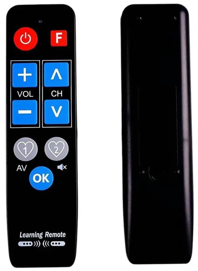 Main image of For Old Device Compatible Universal IR Learn Remote Control 9 Big Buttons-For TV-BOX Dvds STB Vcrs Heater