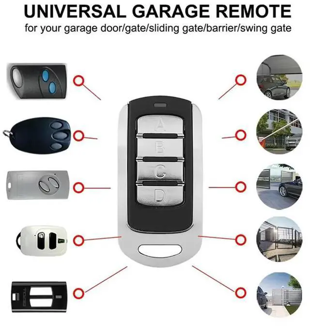 Alt view image 2 of 4 - Keyfob Transmitter Universal Garage Door Remote Control 280-868Mhz Multifrequency Clone Gate Door Opener Duplicator Black