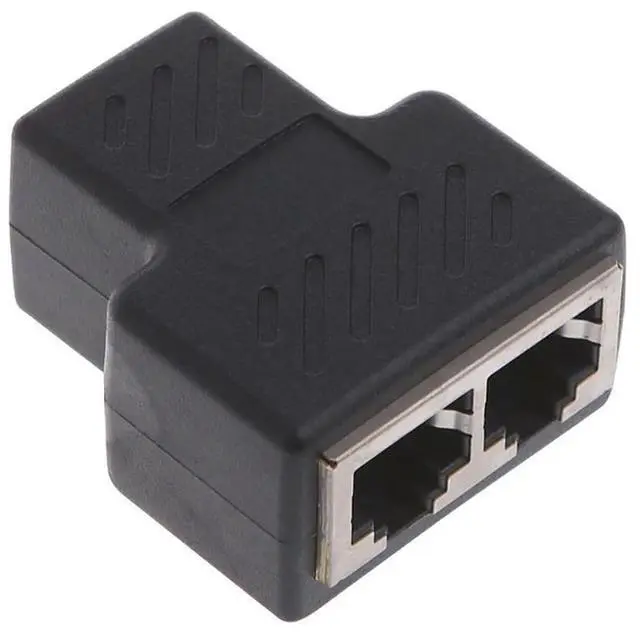Alt view image 4 of 4 - Ethernet Splitter Rj45 Cable Coupler 1 to 2 Female Adapter High Speed Internet Lan Network Connector 2 Ports
