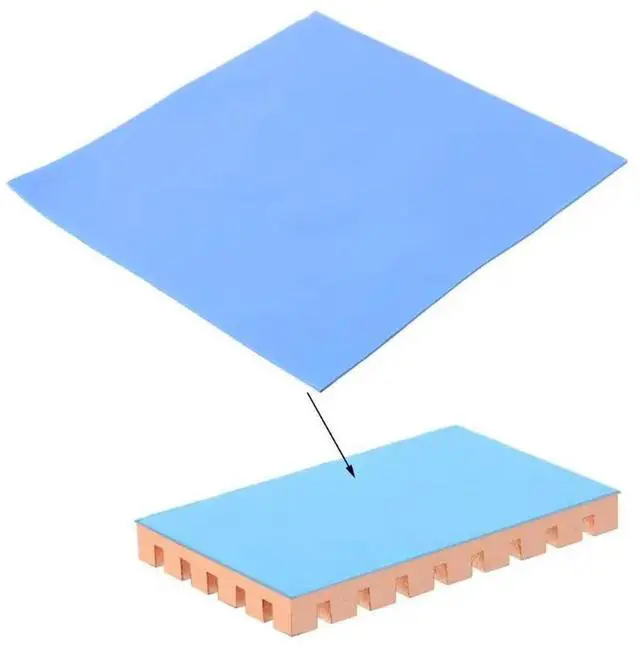 Alt view image 2 of 4 - Thermal Pad 100x100mm Thermal Silicone Pad with Thickness of 1mm Non Conductive Heatsink Cooling Pad, for Laptop CPU GPU