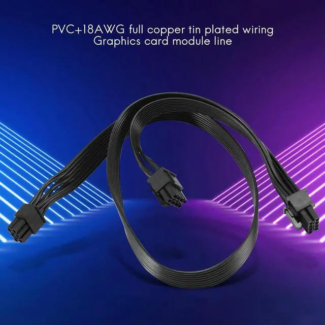 Alt view image 2 of 3 - PCI-E 6 Pin to 2 Ports 6+2 Pin Power Supply Cable 6Pin to 8Pin for V Series V850 V700 V1000 Modular PSU