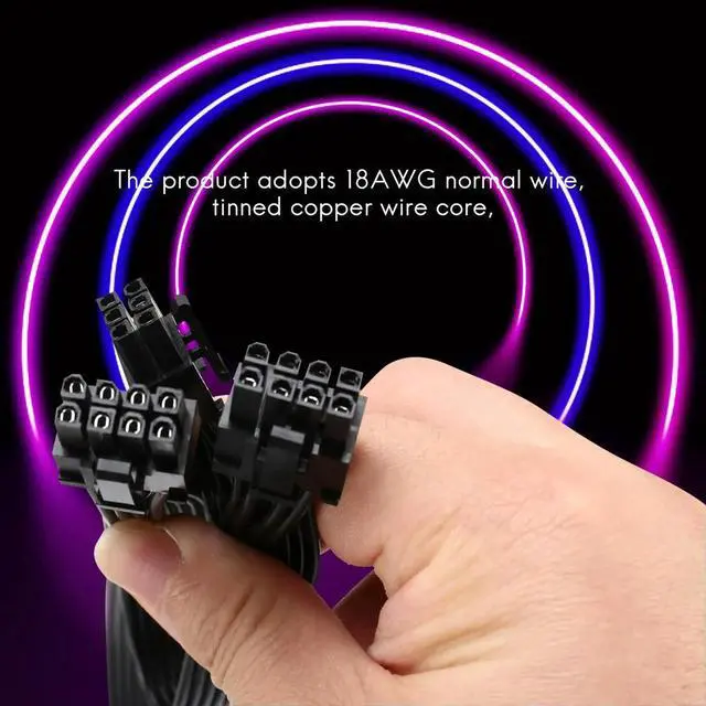 Alt view image 3 of 3 - PCI-E 6 Pin to 2 Ports 6+2 Pin Power Supply Cable 6Pin to 8Pin for V Series V850 V700 V1000 Modular PSU