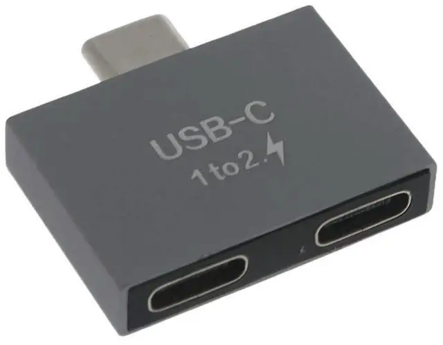 Alt view image 2 of 4 - Compact Size USB C Male to Dual USB C Female Splitter for Type C Data Cable l for Shell USB C Splitter Convte
