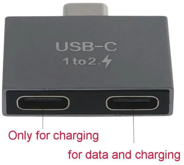 Main image of Compact Size USB C Male to Dual USB C Female Splitter for Type C Data Cable l for Shell USB C Splitter Convte