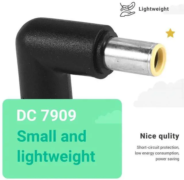 Main image of DC 7909 Male to DC 7909 Female Connector Power Adapter for Laptop Notebook, 90 Degree Right Angle El Rich
