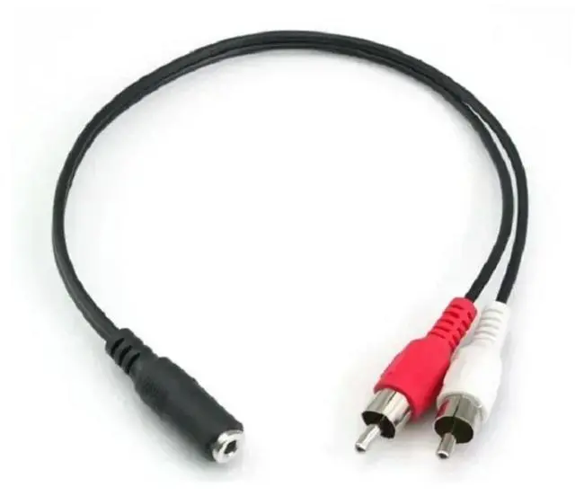 Alt view image 2 of 3 - 3.5mm Stereo Female To 2 Male RCA Jack Adapter Aux Audio Y Cable Splitter Transmission & Cables