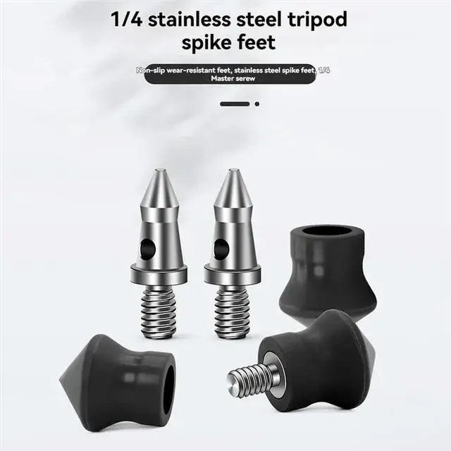 Alt view image 2 of 4 - 3Pcs Universal Tripod Foot Spikes Set 1/4 Inch Thread Stainless Steel Tripod Monopod Legs Feet Replacement Parts