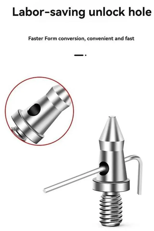 Alt view image 4 of 4 - 3Pcs Universal Tripod Foot Spikes Set 1/4 Inch Thread Stainless Steel Tripod Monopod Legs Feet Replacement Parts