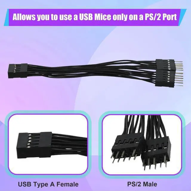 Main image of Motherboard Audio HD Extension Cable 9Pin 1 Female to 2 Male Y Splitter Cable Black for PC DIY 10cm