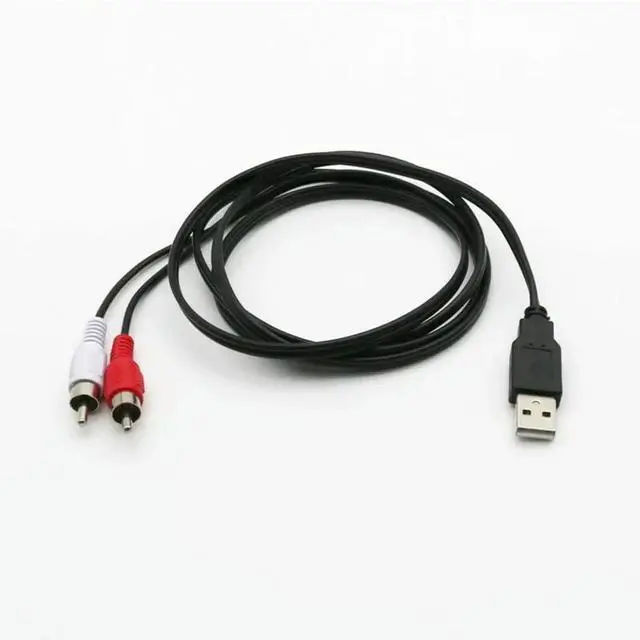 Main image of Dual RCA Male To USB Male A Composite Adapter Audio Video Data Extension Cable 1pc