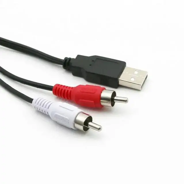 Alt view image 2 of 3 - Dual RCA Male To USB Male A Composite Adapter Audio Video Data Extension Cable 1pc