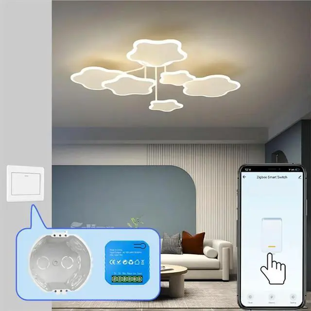 Alt view image 4 of 4 - Zigbee Switch Module Tuya 2 Way Light Control Timing Dual Control 16A Energy Monitoring For Google Home Alexa