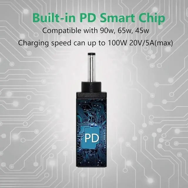 Alt view image 2 of 4 - 1pc 100W DC PD Power USB-C Type C 3.1 Female Input to 3.5mm x 1.35mm Male Charger Charging Adapter Connector for Laptop