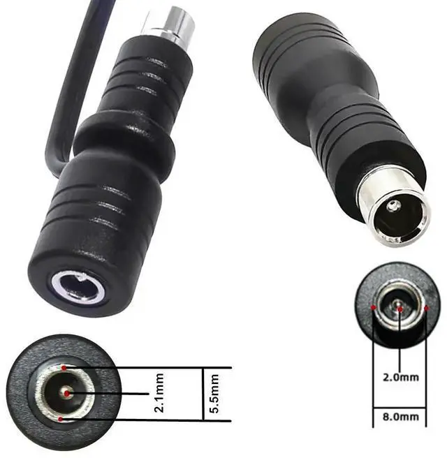 Alt view image 3 of 4 - DC 8020 8.0mm x 2.0mm Male to 5.5mm x 2.1mm Female Converter Adapter for Solar Panel RV Portable Power Station Solar Generator