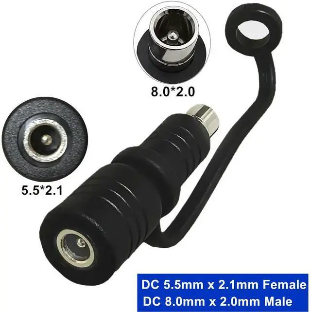 Main image of DC 8020 8.0mm x 2.0mm Male to 5.5mm x 2.1mm Female Converter Adapter for Solar Panel RV Portable Power Station Solar Generator