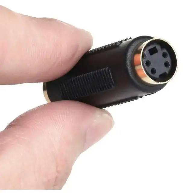 Alt view image 4 of 4 - S-Video S-VHS Mini Din 4 PIN Female to Female Gender Change Coupler Extension Connector Composite Video Cable Adapter for DVD