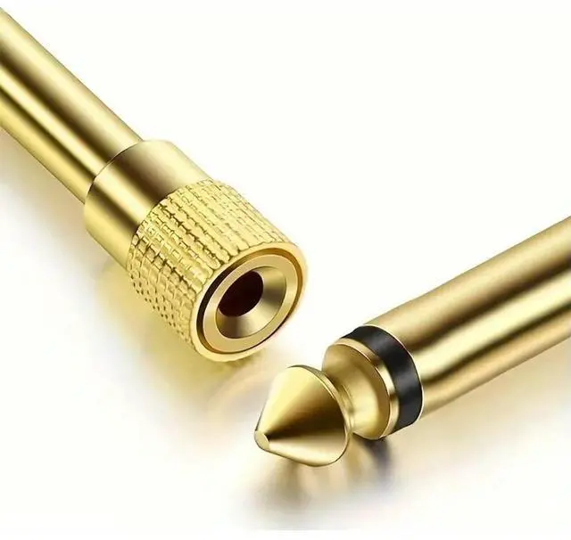Alt view image 4 of 4 - 1pc Gold 6.35mm 1/4" Male Plug Mono TS to 3.5mm 1/8" Female Audio Headphone Adapter Adaptor Connector Converter