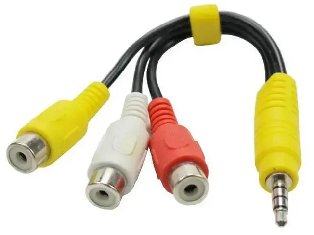 Alt view image 2 of 3 - 3.5mm 28cm Audio Cable Jack Plug To 3 RCA Plugs Male To Male/Male To 3rca Female Audio Video AV Adapter Cable