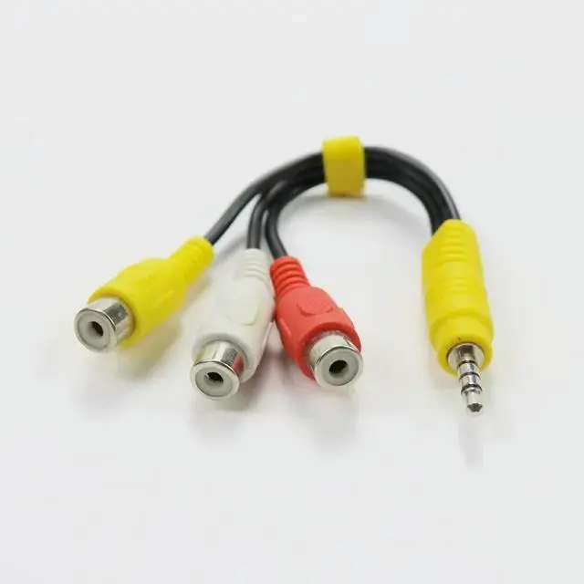 Alt view image 3 of 3 - 3.5mm 28cm Audio Cable Jack Plug To 3 RCA Plugs Male To Male/Male To 3rca Female Audio Video AV Adapter Cable