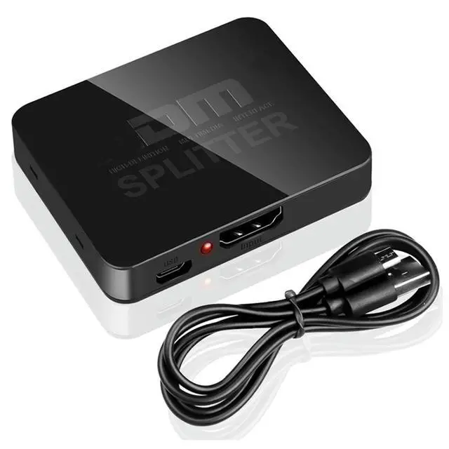 Main image of 4K HDMI-compatible 1x2 Splitter Switch for Box PC Monitor Projector Laptop 1 in 2 Out Video Distributor Amplifier Dual Display