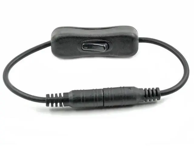 Main image of DC 12V Power Connection Cable with Black DC Switch Extension Cord and switch