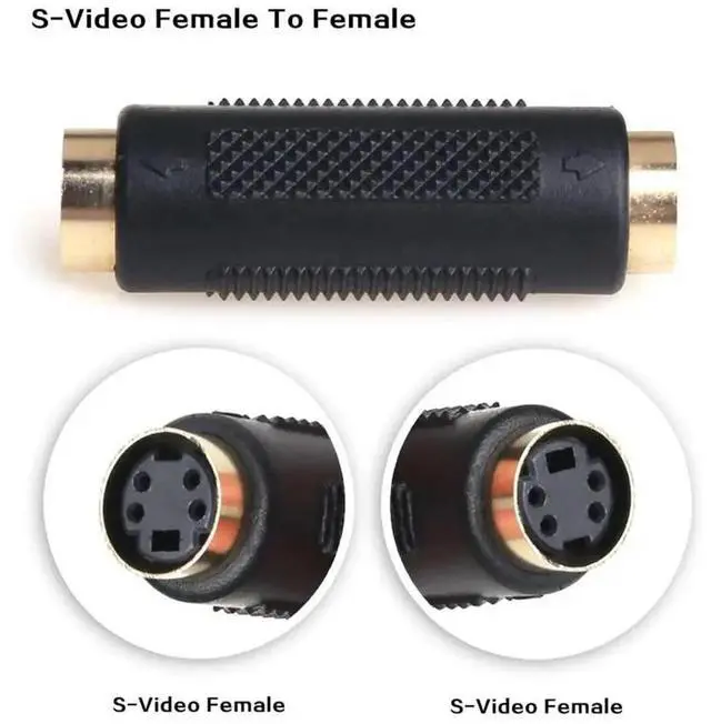 Alt view image 2 of 4 - S-Video S-VHS Mini Din 4 PIN Female to Female Gender Change Coupler Extension Connector Composite Video Cable Adapter for DVD