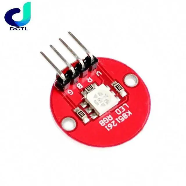 Alt view image 2 of 3 - 5050 Circular Full Color LED 3 Colors Patch Sensor Module With Cables for Diy Car Kit