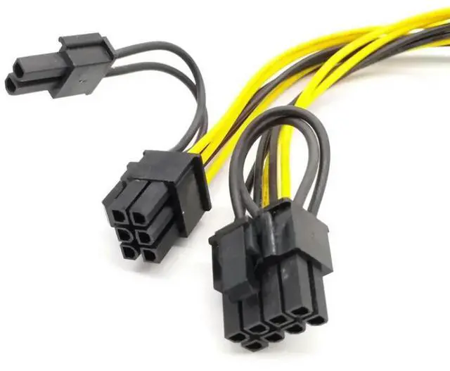 Alt view image 3 of 3 - Power Cable, PCI Express 6Pin to Dual 8 Pin, PCI-E 6-pin to Dual 6+2-pin (6-pin/8-pin) Power Splitter Cable, Graphics Card