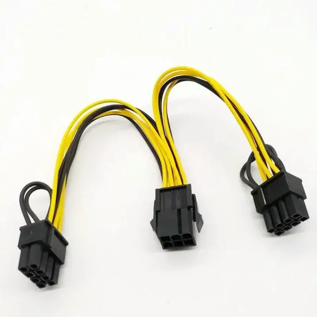 Alt view image 2 of 3 - Power Cable, PCI Express 6Pin to Dual 8 Pin, PCI-E 6-pin to Dual 6+2-pin (6-pin/8-pin) Power Splitter Cable, Graphics Card