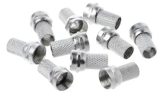 Alt view image 2 of 3 - 10 Pcs 75-5 F Connector Screw On Type For RG6 Satellite TV Antenna Coax Cable Twist-on Protection