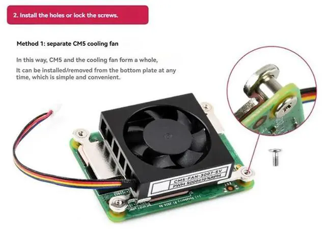 Alt view image 3 of 4 - CM5 Cooling Fan For Raspberry Pi Compute Module 5 Low Noise With Heat Conductive Tape CM5-FAN-3007-5V