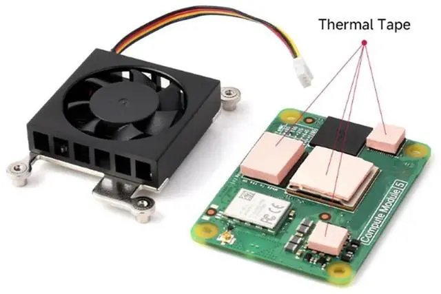 Alt view image 4 of 4 - CM5 Cooling Fan For Raspberry Pi Compute Module 5 5V 3007 Low Noise With Heat Conductive Tape