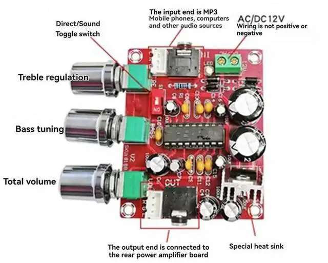 Alt view image 4 of 4 - BBE XR1075 Preamp Tone Board With Treble And Bass Adjustment Audio Equalizer Pre Amplifier For Enhanced Sound Control