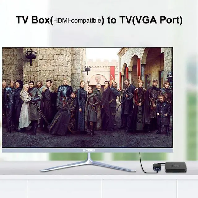 Alt view image 2 of 4 - Adapter HDMI-Compatible 1.4 TO VGA With 3.5mm Audio HDTV Male To VGA Female Converter Port HD To VGA Output 1080P HDTV Video