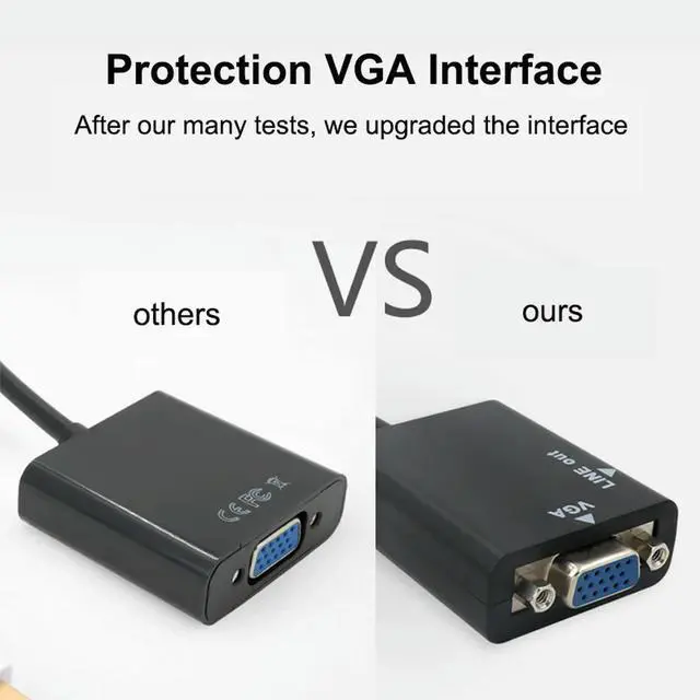 Alt view image 2 of 4 - Adapter HDMI-compatible TO VGA With Audio HDTV Male To VGA Female Converter Port HDTV To VGA Output 1080P HDTV Audio TV Video